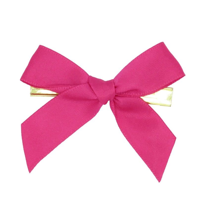 Cadeaudeco | Satijnen strik met clip | Fuchsia - 5 stuks