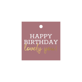 Cadeaulabel | Happy birthday lovely you! - 5 stuks