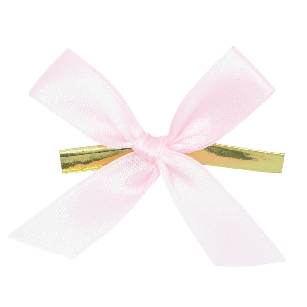 Cadeaudeco | Satijnen strik met clip | Roze - 5 stuks