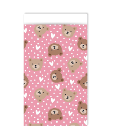 Cadeauzakjes | Beertjes | Roze - 5 stuks