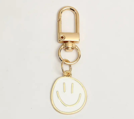 Smiley sleutelhanger | Wit