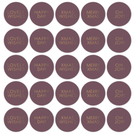 Christmas wishes | paars / goud - 10 stuks