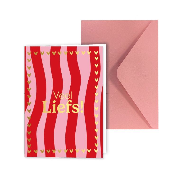 Kaart met envelop | Veel liefs!