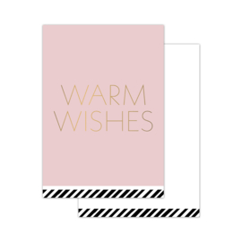 Mini kaart | Warm wishes | Roze