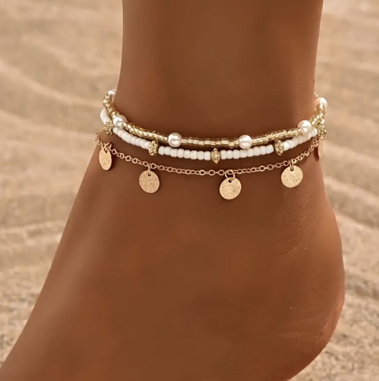 Enkelbandjes | Set | Naturel