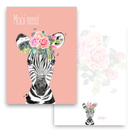Kaart | Zebra | Roze