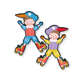 Cadeaulabels | Piet op rolschaatsen! - 5 stuks