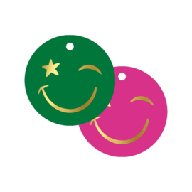 Cadeaulabel | Smiley | Dubbelzijdig - 5 stuks