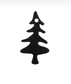 Cadeaudeco | Kerstboom | Zwart - 5 stuks
