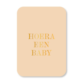 Mini kaart | Hoera een baby | Goudfolie