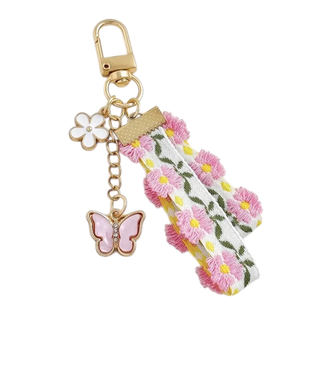 Sleutelhanger | Madelief en vlinder