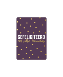 Mini kaart | Gefeliciteerd met jullie trouwdag