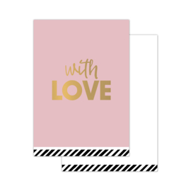 Mini kaart | With love | Roze