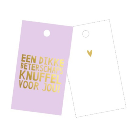 Cadeaulabel | Een dikke beterschapsknuffel voor jou! - 5 stuks