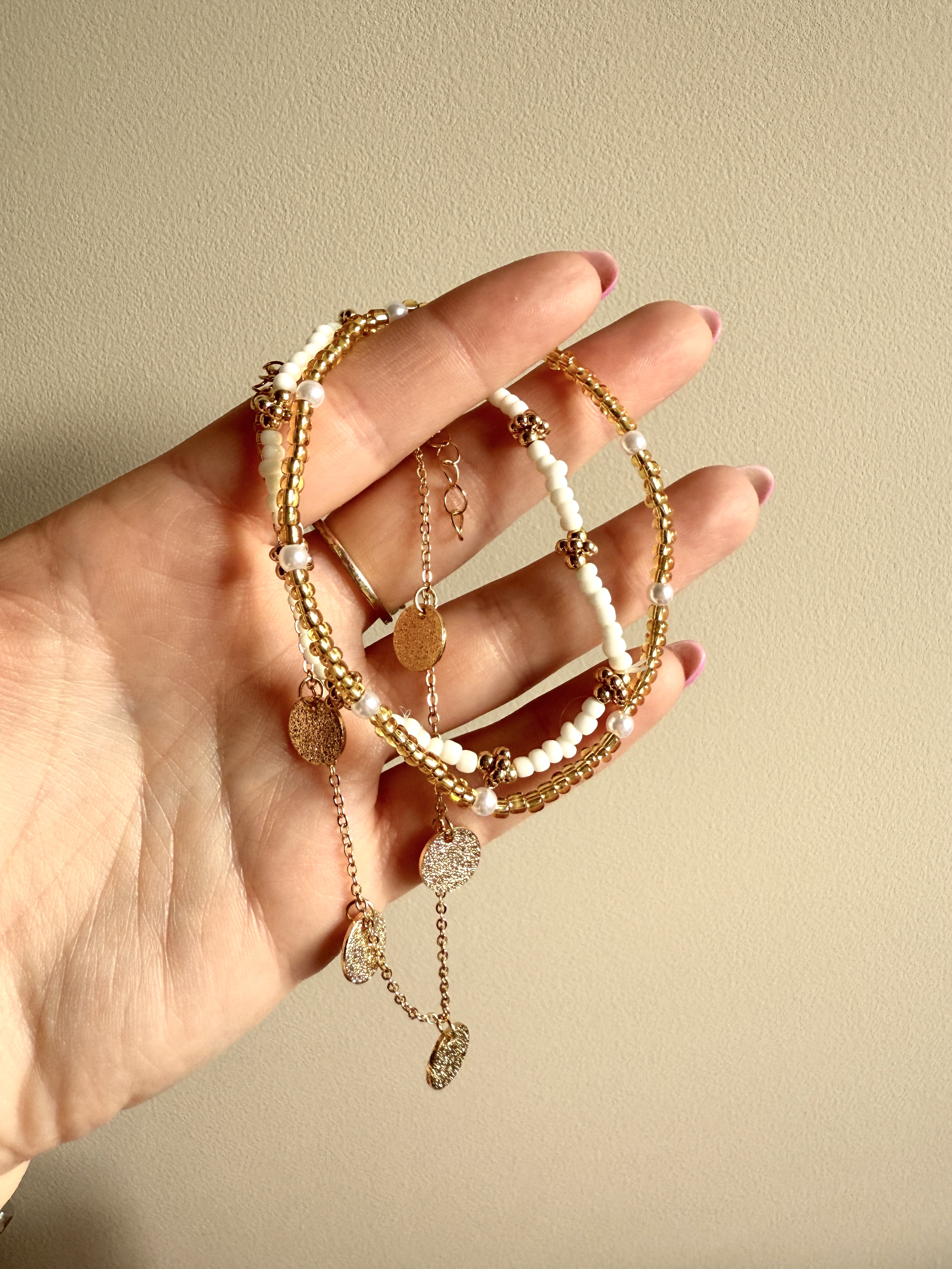Enkelbandjes | Set | Naturel