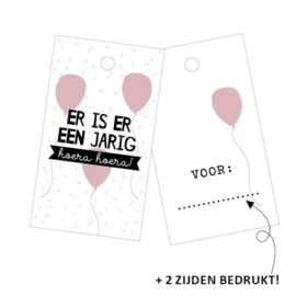 Cadeaulabel | Er is er één jarig - 10 stuks