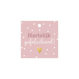 Cadeaulabel | Hartelijk gefeliciteerd! - 5 stuks