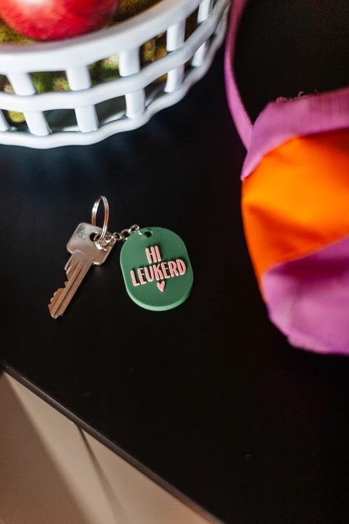 Sleutelhanger | Hi leukerd | Veel liefs!