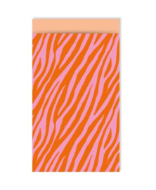 Cadeauzakjes | Zebra | Roze / oranje - 5 stuks
