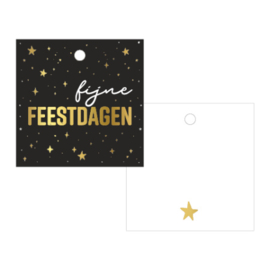 Cadeaulabel | Fijne feestdagen - 5 stuks