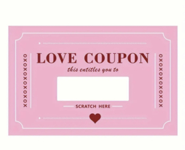 Love coupon | Kraskaart | Roze