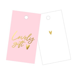 Cadeaulabel | Lovely gift - 5 stuks