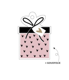 Cadeaulabel | Cadeautje | Roze - 4 stuks