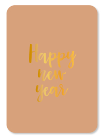 Kaart | Happy new year | Goudfolie
