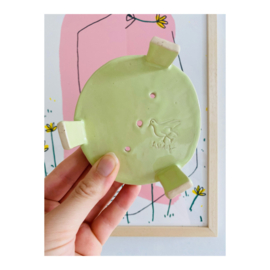 soap dish - round, lemon
