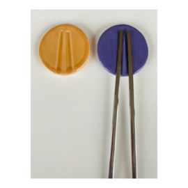 set chopstick holders - purple and peach