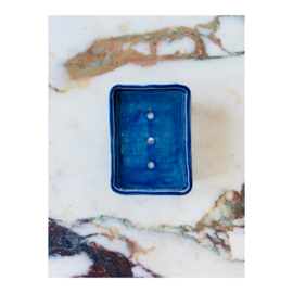 soap dish - rectangle, dark blue