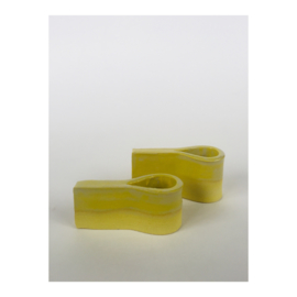 long candle holder duo - sunset yellow