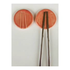 set chopstick holders - light red