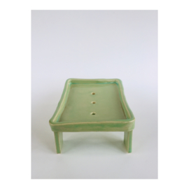 soap dish - rectangle, green