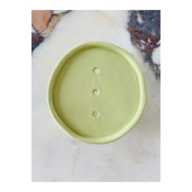 soap dish - round, lemon