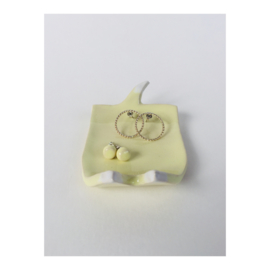 tea light holder - light yellow cat