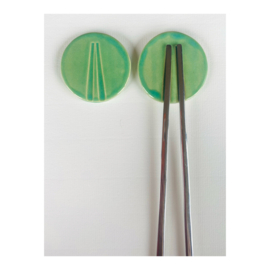 set chopstick holders - dark green (new)