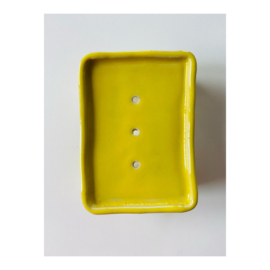 zeepschaaltje - rechthoek, geel