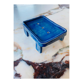 soap dish - rectangle, dark blue