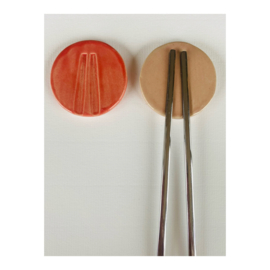 set chopstick holders - red en pink