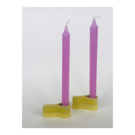 long candle holder duo - sunset yellow