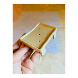 soap dish - rectangle, light yellow