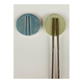 set chopstick holders - light green and blue