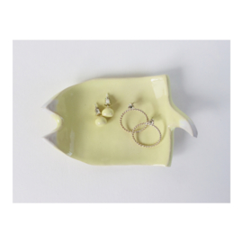 tea light holder - light yellow cat