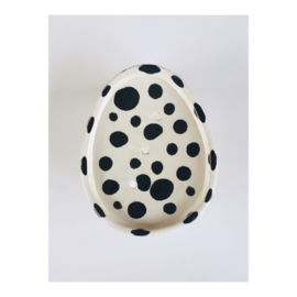 soap dish - oval, black speckled
