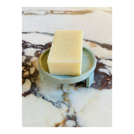 soap dish - rectangle, light blue