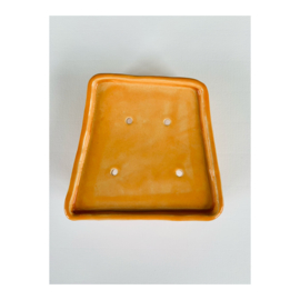 soap dish - trapezium, orange