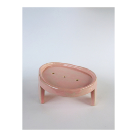 soap dish - oval, light pink
