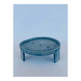 soap dish - oval, light blue