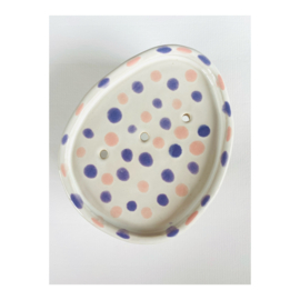 soap dish - oval, speckled